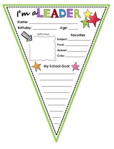 i'm a leader printable pennant with stars on the bottom and an arrow in the middle