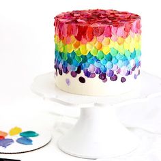 there is a cake that has been decorated with confetti