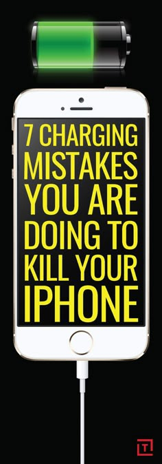 an iphone charging with the text 7 charging mistakes you are doing to kill your phone