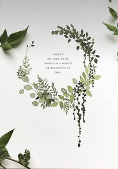 there's no time to be bored as beautiful as this quote is surrounded by greenery