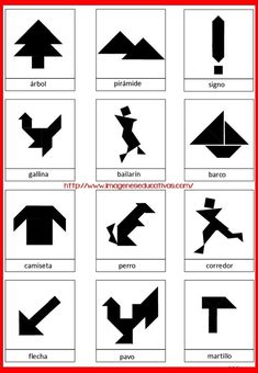 some black and white symbols that are in the shape of an arrow, with different shapes