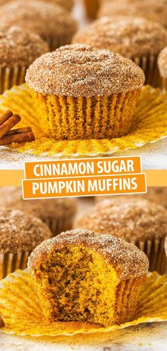 cinnamon sugar pumpkin muffins on a plate