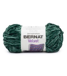 bernat velvet yarn ball in green