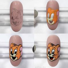 Disney Nail Designs, Animal Print Nails Art, Nail Art Photos, Funky Nail Art, Fake Nails Designs, Beauty Hacks Nails