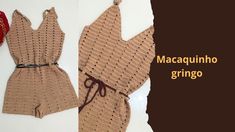 two pieces of crocheted clothing are shown on a white surface with the words macquinno grino written below it