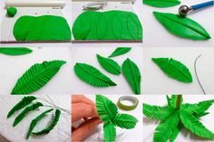 the process of making fake leaves out of paper