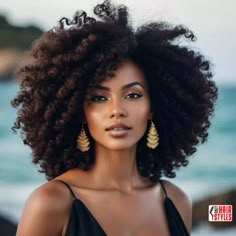 Nigerian Women Hairstyles, 40th Birthday Hairstyles For Black Women, Big Curly Hairstyles For Black Women, Glam Natural Hairstyles, Pretty Protective Hairstyles, Afro Hairstyles Color, Unique Looking Women, Mohawk Natural Hairstyles Black Women, How To Style Afro