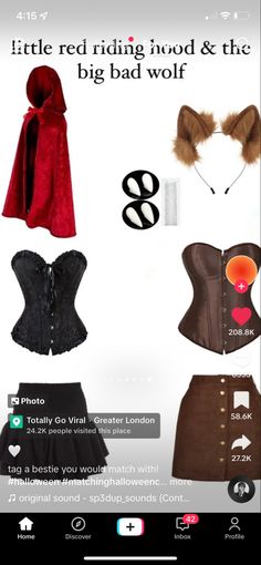 the screenshot shows different types of corses and clothes for women to wear