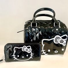 Loungefly Sanrio Black And Silver Patent Leather Like New Condition. Super Cute!! Doesn’t Come With Shoulder Strap. See Last Photo For Flaw Hello Kitty Store, Hello Kitty Handbags, Hello Kitty Bags, Hello Kitty Black, Kitty Accessories, Hello Kitty Bag, Hello Kitty Accessories, Loungefly Bag, Kawaii Stuff