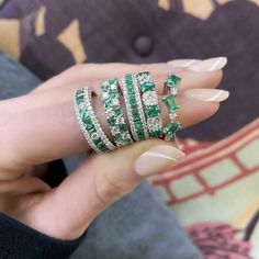 Checkered Emerald and Diamond Row Ring – San Antonio Jewelry Emerald And Diamond Jewelry, Diamond And Emerald Rings, Emerald Stacking Ring, Emerald And Diamond Band, Emerald Diamond Band, Emerald Band Ring, Sapphire Eternity Band, Emerald Band, Emerald And Diamond Ring