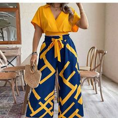 Boubou Styles, Plaid Wide Leg Pants, Boubou Styles For Women, Wide Leg Pants Casual, Girly Style Outfits, Jumpsuit Outfits, Palazzo Set, Trendy Fall Outfits