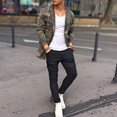 Tag @menwithstreetstyle on your photos for your chance to be featured here by menwithstreetstyle Checkered Jacket, Camouflage Jacket, White High Tops, Mens Fashion Blog, Man Standing, Men Street, Sneakers Men Fashion, Outfit Casual