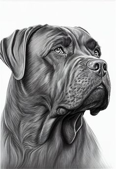 a black and white drawing of a dog