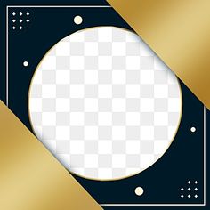 a gold and black background with a white circle