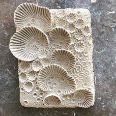 an intricately carved piece of paper with circles and spirals on it's surface