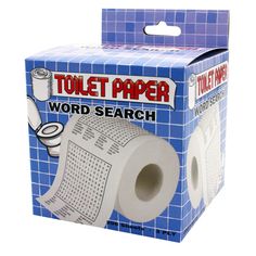 the toilet paper word search is in its box