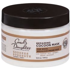 The Goddess Strength Cocoon Hair Mask effortlessly wraps around hair to help lock in moisture, repair damage, and protect dry damaged hair from breakage. Carol's Daughter Goddess Strength Repairing Cocoon Hydrating Hair Mask, 12 oz; Hydrating hair mask nourishes and helps repair dry, damaged hair while rebuilding and protecting from future hair breakage Repairs strength in just five minutes; 9 out of 10 women felt their hair was deeply moisturized, nourished and easier to detangle; Creamy fiber Hydrating Hair Mask, Carols Daughter Products, Dry Damaged Hair, Hydrate Hair, Goddess Hairstyles, Hair Breakage, Strong Hair, Wet Hair, Hair Mask