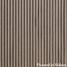 an image of vertical blinds made from wood slats in various sizes and colors with the words, pictures in walnut