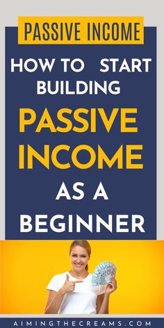 a woman holding money in her hand with the title passive income how to start building passive inc