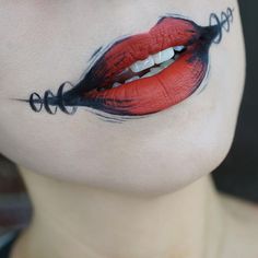 10 Terroríficas ideas para pintarte los labios en Halloween Teknik Makeup, Makeup Zombie, Halloween Make-up Looks, Halloweenský Makeup, Make Up Designs, Lip Art Makeup, Drag Make-up, Lipstick Art