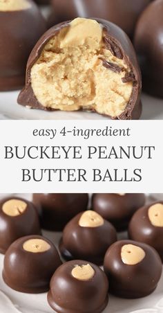 buckeye peanut butter balls on white plate, with one split in half to show creamy filling inside Buckeye Peanut Butter Balls, Buckeye Bars Recipe, Buckeye Recipe Easy, Buckeye Recipe, Traditional Holiday Desserts, Cookout Desserts, Buckeyes Recipe, Easy Christmas Candy Recipes, Easy Bar Recipes