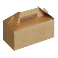 a brown cardboard box with a handle