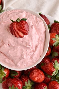 Strawberry Fluff Cream Cheese Fruit Dip | Bake at 350° Strawberry Fluff Dip, Strawberry Cheesecake Dip, Fluff Dip, Strawberry Pie Filling, Cream Cheese Dips