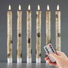 Eywamage Remote Control Birch Flameless Taper Candles - eywamage Flameless Taper Candles, Led Taper Candles, Fake Candles, Candle Images, Window Candles, Gold Candle Sticks, Led Pillar Candle, Battery Operated Candles, Flickering Candles