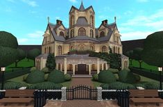 Bloxburg: Victorian House - Want others to build you a house in Bloxburg? Check out my Fiverr link. - Watch my speedbuild video for this house on my YT: Thymen_Builds Bloxburg Princess House, Bloxburg Conservatory, Fantasy Bloxburg House, Victorian Bloxburg House Ideas, Castle Bloxburg House, Bloxburg House Layouts Victorian, Bloxburg Gothic House Layout, Bloxburg Manor Layout