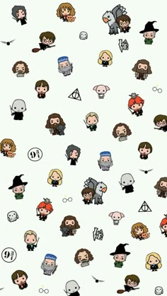 harry potter and hermione's hogwarts stickers on a white background