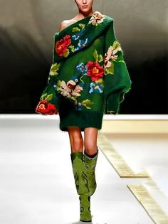 Boho Styl, Dress Sweater, Floral Fashion, Mini Sweater Dress, 2023 Fashion, Angkor, Winter 2023, Knit Fashion, Mode Inspiration