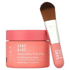 BeautySpaceNK Detoxify and Brighten in only 10 minutes with Sand and Sky's Australian Pink Clay mask. It is a superpowered 4-in-1 formula that tightens pores, invigorates a dull complexion and instantly boosts radiance in only 10 minutes. We've even included a handy applicator brush to make applying your mask so easy! Size: 2.1 oz. Sand And Sky Pink Clay Mask, Pink Face Mask, Rose Quartz Face Mask, Light Pink Face Mask, Pink Clay Mask, Tighten Pores, Premium Skincare, Pink Clay, Clay Masks