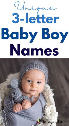 a baby boy with text overlay that reads unique 3 letter baby boy names Sweet Baby Boy Names, Baby Boy Names List, Different Baby Names, Boy Names List, Short Boy Names, Baby Boy Name List, Cool Baby Boy Names, Baby Name Ideas