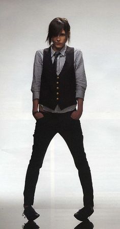 Katherine Moennig, Vest And Tie, Androgynous Fashion, Black Vest