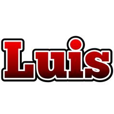 the word luis is shown in red and black