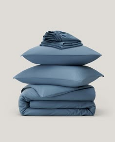 Cotton TENCEL™ Percale Bundle - Double Stitch By Bedsure Percale Duvet Cover, Sleep Gifts, Luxury Bed Sheets, Garment Manufacturing, Bedroom Essentials, Percale Sheets, Knit Throw Blanket, Blue Texture, Hotel Style