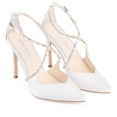 bella belle madison ivory criss cross crystal strap heels Pearl Wedding Shoes, Crystal Wedding Shoes, Wedding Shoes Low Heel, Ivory Wedding Shoes, Wedding Shoes Lace, Wedding Flats, Wedding Shoes Heels, Embroidered Shoes, Wedding Heels