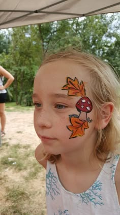 Fall Cheek Face Painting, Kids Fall Face Painting Ideas, Face Painting Ideas For Fall Festival, Fall Fest Face Painting, Face Paint Signage, Face Painting Mushroom, Easy Fall Festival Face Painting Ideas