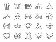 the icons are drawn in black and white to show people's love for each other