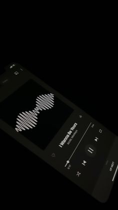 an iphone with sound waves on the screen