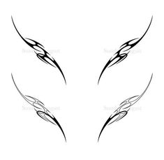 an abstract tattoo design in black and white, with the shape of a bird's wings