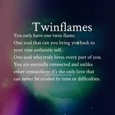 a poem written in two different languages on a purple and blue background with the words twinflanes