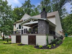 Stone Porch & Patio - Lititz, PA - Keystone Custom Decks Stone Porch, Lititz Pa, Stone Porches, Colorful Patio, Grey Patio, Brick Exterior House, Custom Decks, Brick Exterior, Deck Or Patio