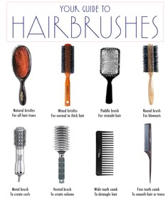 Hair Brush Guide, Vintage Hairbrush, Types Of Hair Brushes, Hair Tool Set, Healthy Hair Routine, Diy Hair Masks, Hair Care Growth, Hair Business, Hair Masks