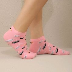 One Pair Of Pink Ankle Socks With Sushi Rolls 80% Cotton 20% Polyester Fits Womens Shoe Sizes 6-10 T#10 Sushi Roll, Womens Shoe, Sushi Rolls, Ankle Socks, Pink Black, Hosiery, Pink Ladies, Rolls, Black Pink