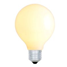 a white light bulb on a white background