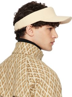 Cotton buckram cap in off-white. · Logo hardware at face · Curved brim · Cinch fastening Supplier color: Burro/Oro Visor Cap, Valentino Garavani, Top Brands, Women Wear, Off White, Luxury Fashion, Free Shipping, White, Color