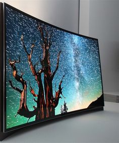 an image of a television screen with the stars in the sky on it's display