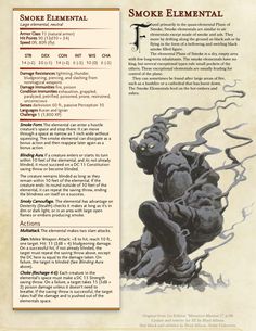 Dnd Elemental, Homebrew Monsters, Dnd Stories