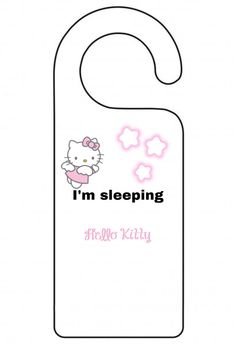 a hello kitty door hanger that says i'm sleeping